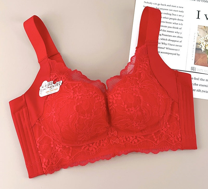 “New Style Wireless Lace Bra for Small Bust – Medium Thickness, Upper Breast Lift, Adjustable Fit