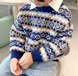 Boys Retro Style Knit Pullover