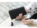 Women's Long Clutch Bag 2026 – Eco-Friendly Soft Leather, Diamond Pattern