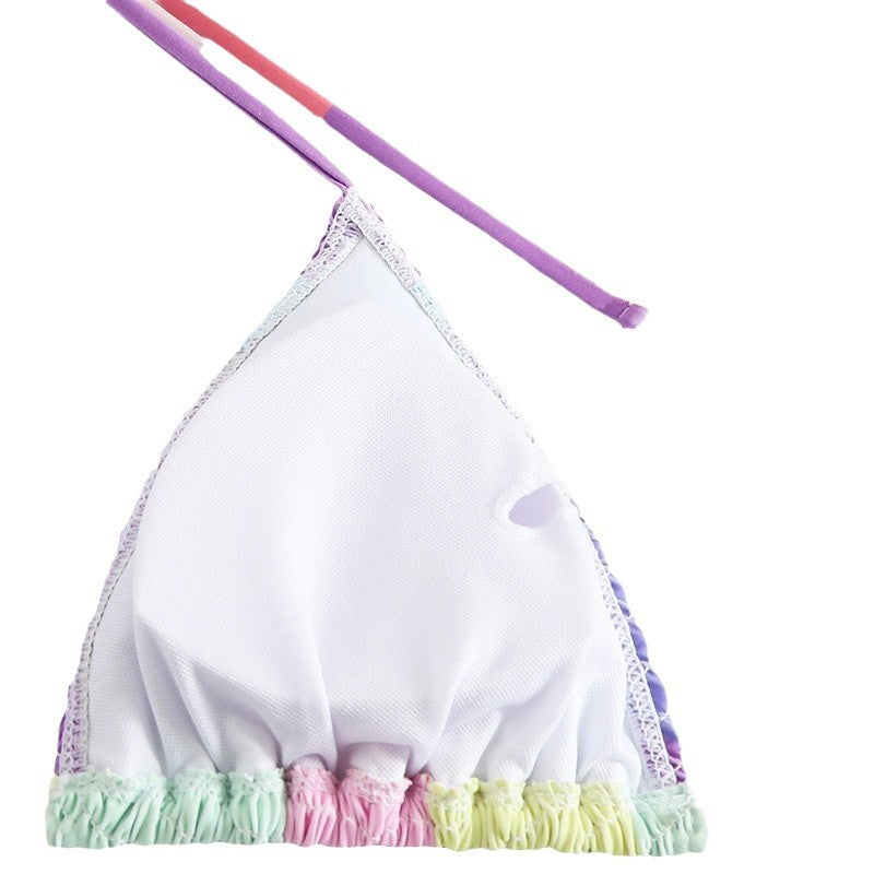 New Three-Piece Women's Swimwear Set - Bikini with Mesh Blouse and Split Design