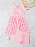 New Skirt Split Two-Piece Women's Swimsuit - Fashion Conservative Swimwear with Skirted Bottom