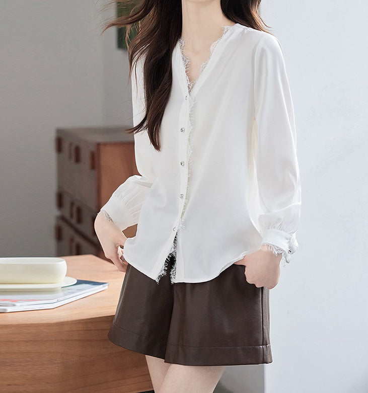 Women's Spring & Autumn Western-Style Long-Sleeve Shirt - High-End Fashion Blouse