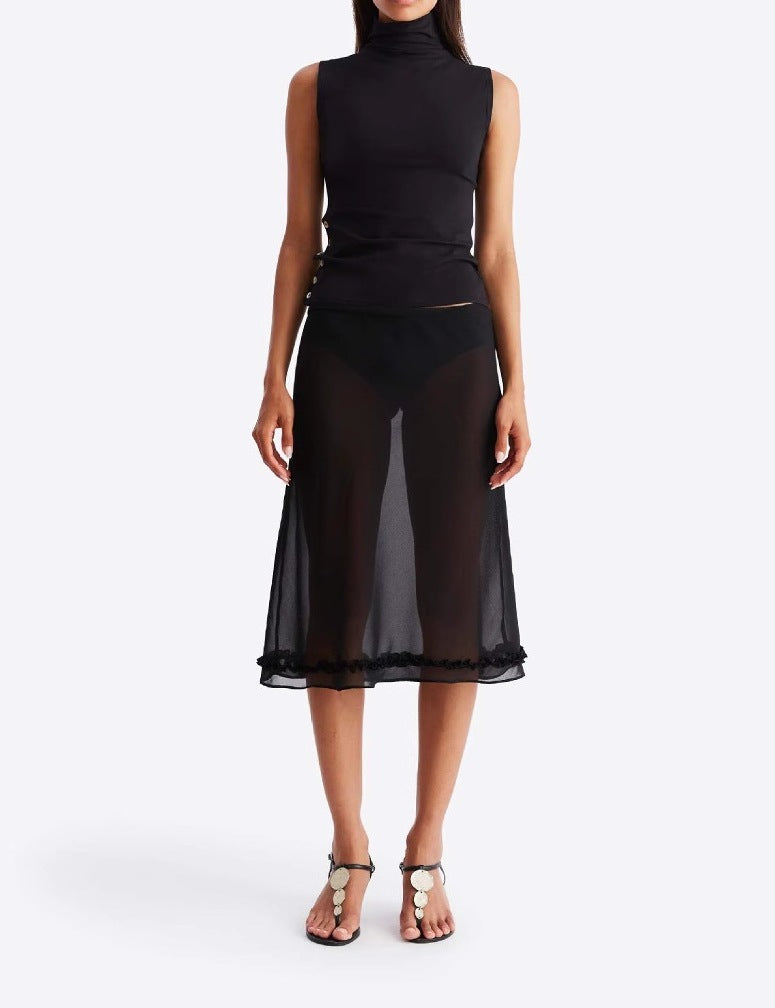 High-Waisted Polka Dot Skirt for Women Classic Style