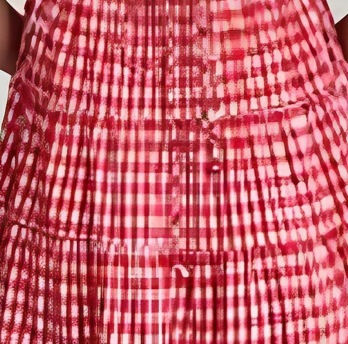 Women's Plaid Print Sleeveless Lace-Up Back Detail Suspender Dress