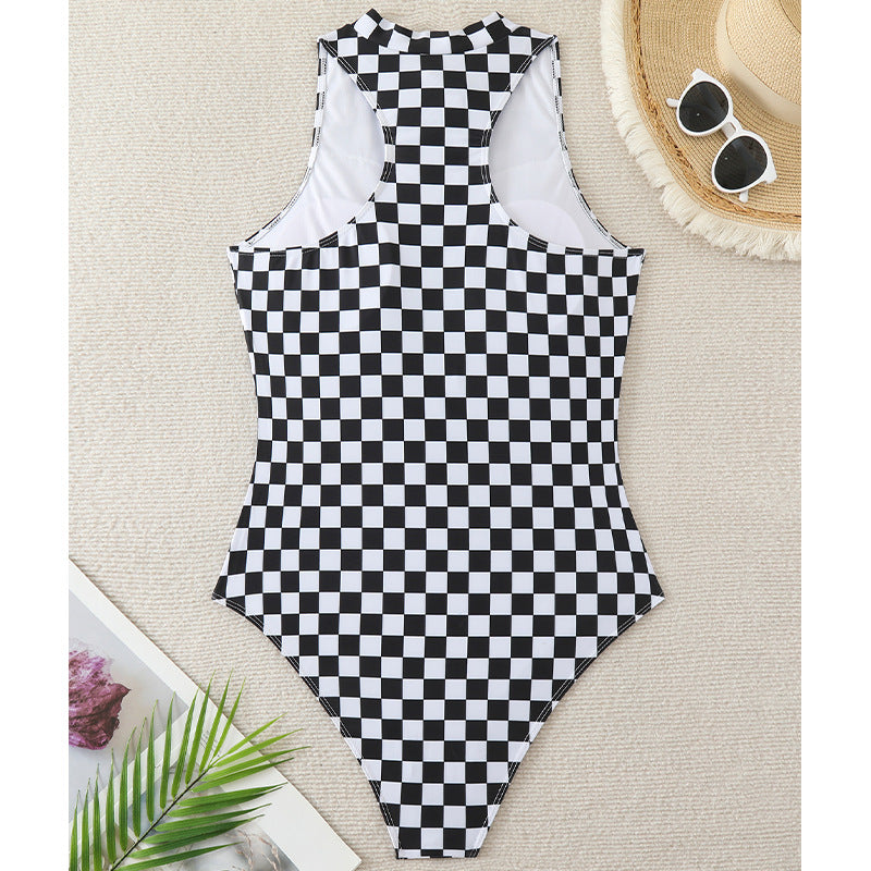 New Bikini Women's One-Piece Swimsuit with Front Zipper