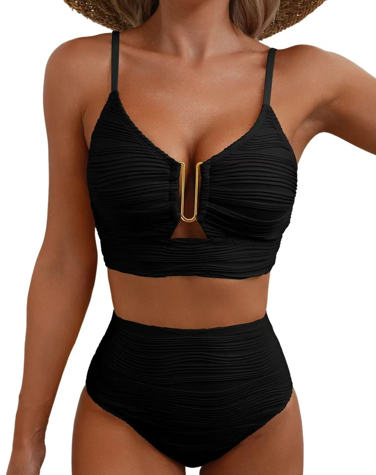 Style Two-Piece Black Bikini Set for Women