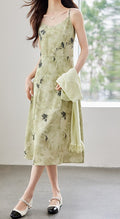 Women’s Floral Slip Dress – Casual Elegant Slim-Fit Midi Dress