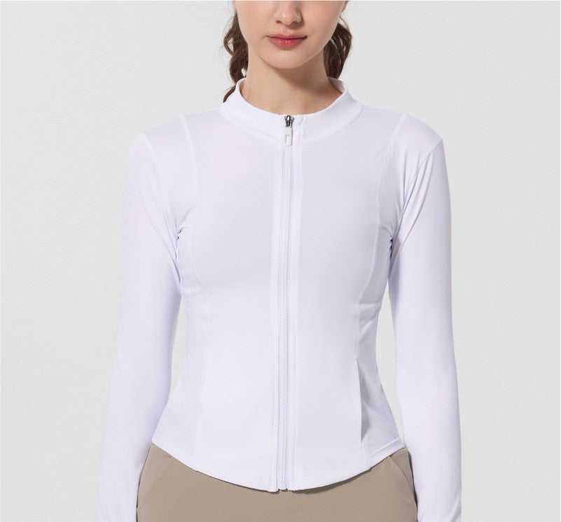 Summer Ice-Feel Thin Yarn Sun Protection Jacket - Lightweight Anti-UV Sports & Yoga Wear, Long Sleeve with Finger Holes