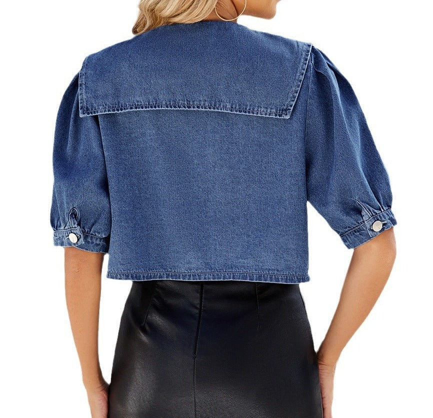 Women’s Spring/Summer New Arrivals – Collar Denim Jacket Top