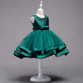 Kid Girl Elegant Bead Embroidered Multilayer Dress