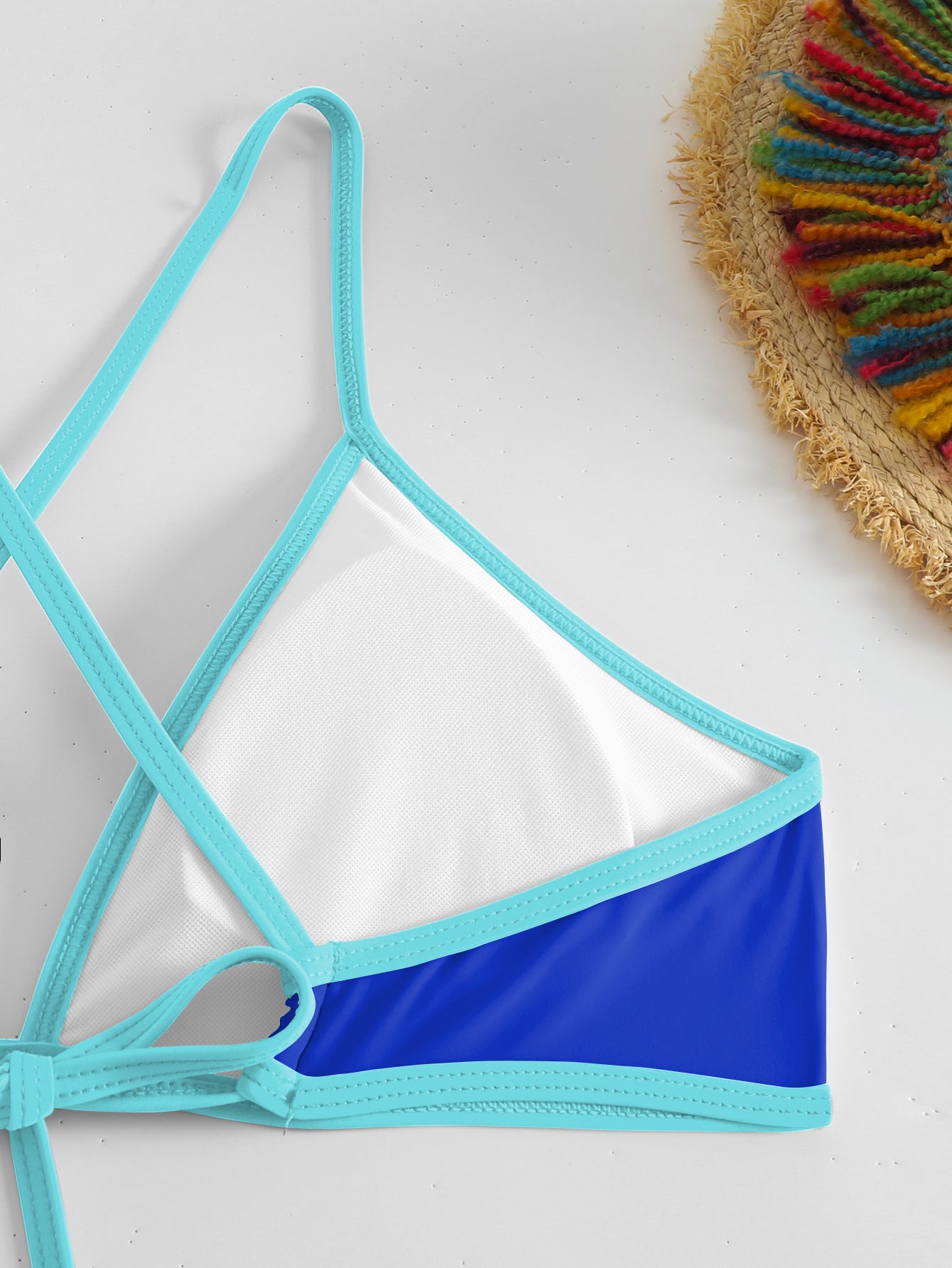 New Color-Matching Cross Shoulder Strap Bikini Low-Cut Split Swimsuit for Women