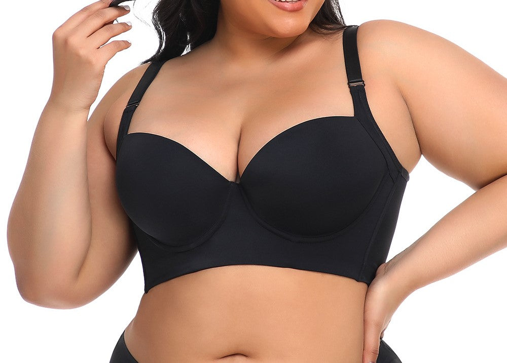 Plus Size Glow Underwear Women’s Support Bra with Auxiliary Breast Gathering, Tuction Design, Anti-Shift Fit and Steel Ring Supp