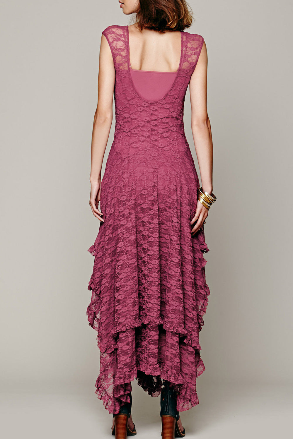 Women Sleeveless Irregular Hem Long Length Solid Pattern Stylish Outing Dress