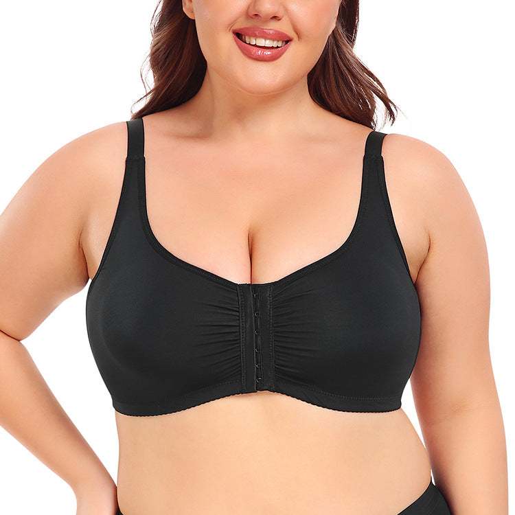 Front-Breasted Buckle Beauty Back Plus Size Adjustable Running Cleat Body-Shaping Bra (No Steel Ring)