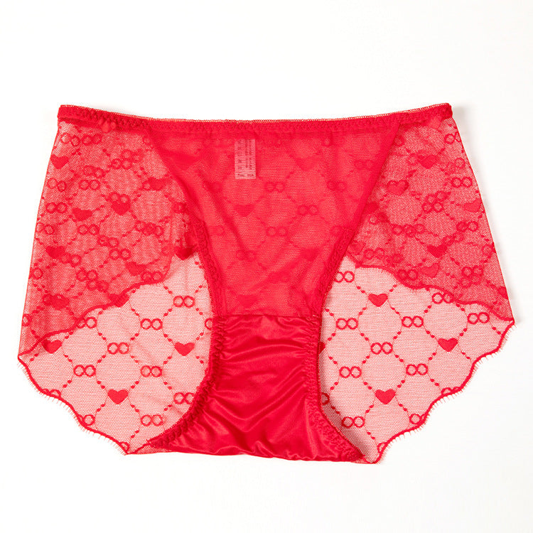 Women's Ice Silk Lace Cut-Out Low-Waist Briefs – Lightweight, Breathable & Comfortable Everyday Underwear