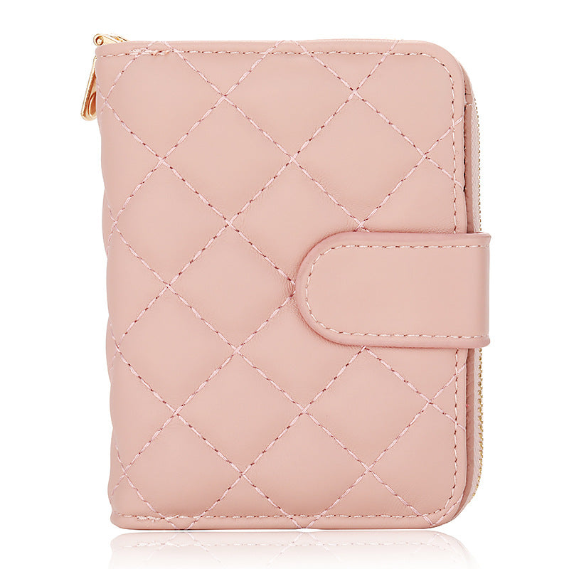 2026 New Diamond One-Piece Wallet Women’s Short Organizer Card Holder with Attractive Function