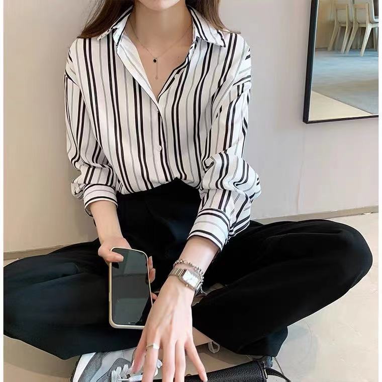 Women's Spring/Autumn Loose Striped Shirt