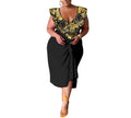 Women's Plus Size Casual V-Neck Printed Jumpsuit Top & Skirt Set – Trendy Two-Piece Outfit