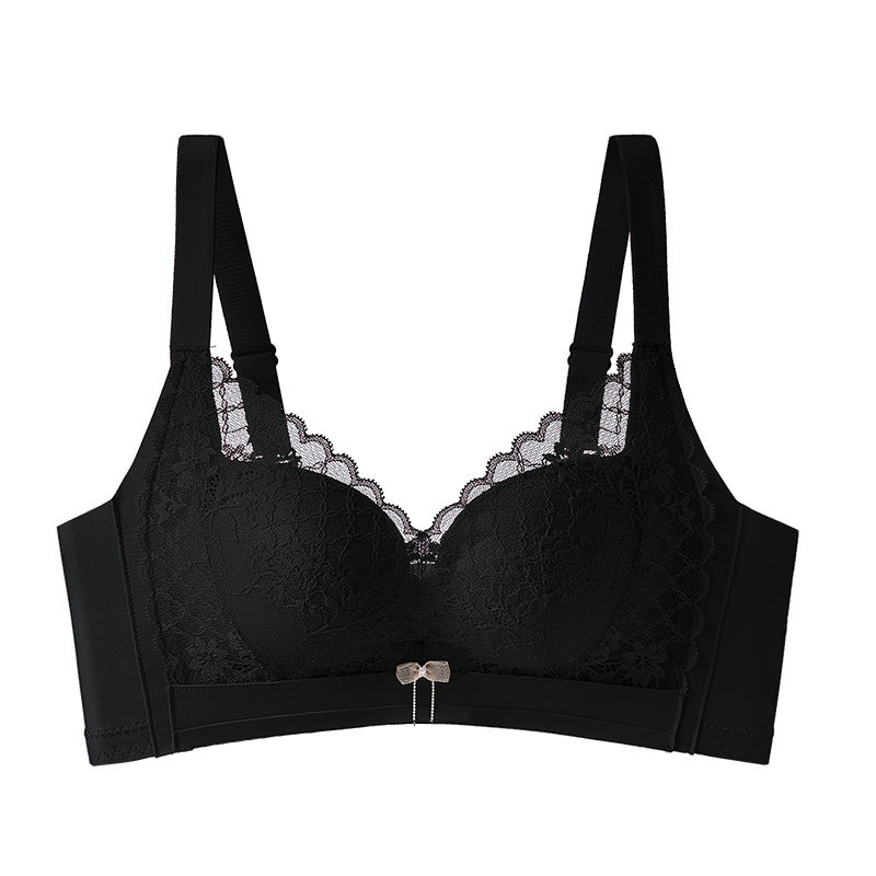 Lace Push-Up Wireless Bra for Small Bust – No Side Bones, No Steel Ring, Anti-Sagging, Ultra-Comfortable