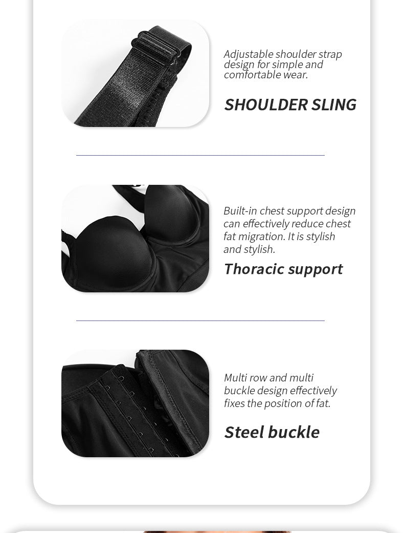 Max‑Control Vest Sports Bra with Full‑Back Shaping Panel – High‑Support Plus Size
