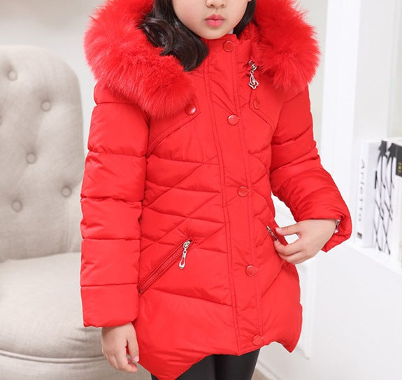 Girls’ Cotton-Padded Coat – New Winter Style Thickened Warm Jacket - RAC25JP3287GDRESS