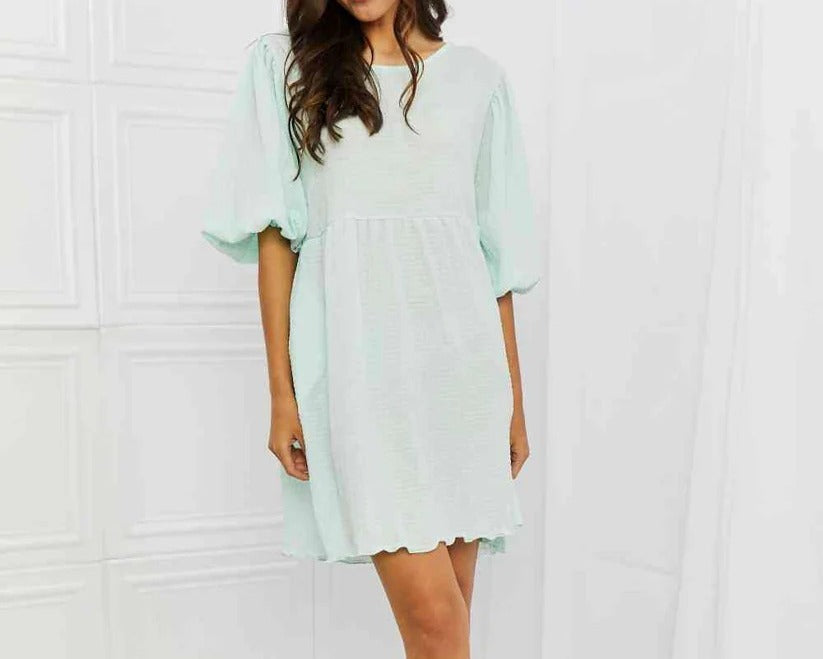 Women's Culture Code She's The One Full Size Puff Sleeve Mini Dress