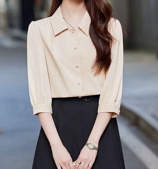 Elegant Women's Chiffon Blouse - Lightweight Summer Top with Soft Flowing Design