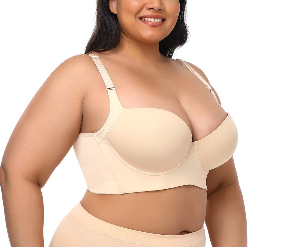 Large Size Glossy Intimates Women’s Adjustable Steel Ring Support Bra