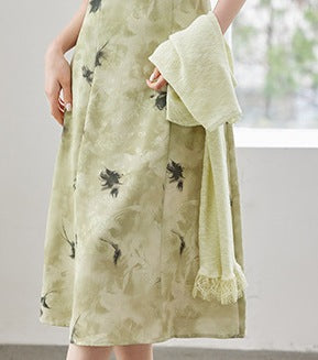 Women’s Floral Slip Dress – Casual Elegant Slim-Fit Midi Dress