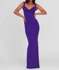 Women's Elegant Swing-Neck Slim-Fit Bow Dress