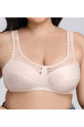 Women Plus Lace Strap Full Coverage Bra Comfort Wireless Unlined Seamless Underwear