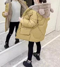 Children’s Thickened Velvet Hooded Cotton Coat – Medium and Long Warm Winter Jacket - RAC25JP3260GOW