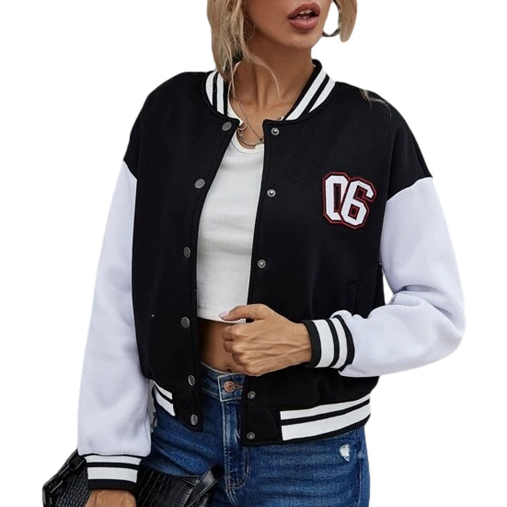 Classic Patchwork Leather Sleeve Letter Baseball Jacket