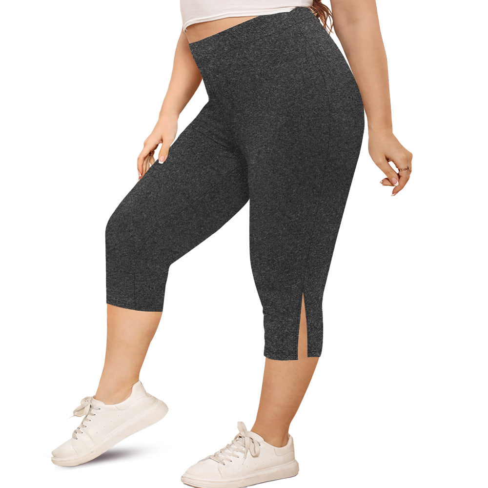 Women’s Leopard Print High-Waisted Capri Leggings – Summer Stretch Cycling & Yoga Shorts with Tummy Control