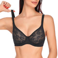 Lace Adjustable Plus Size Push-Up Bra with Steel Ring Support, Thin Cup Women’s Intimates