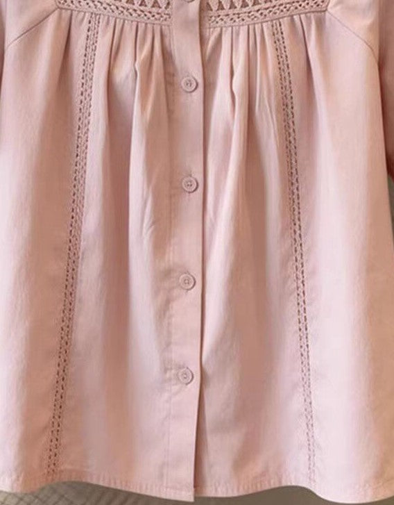 Women's Summer Square Neck Short Sleeve Loose Fit Casual Top