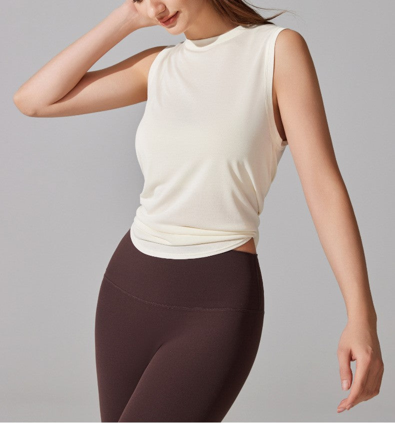 Sleeveless Sports Vest - Summer Running & Fitness Top, Loose Cover-Up, Slit Outerwear, Backless Yoga Wear