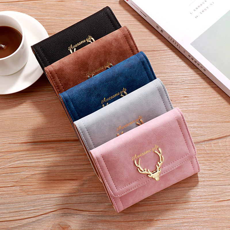 New Short Wallet for Women – Cute Foldable Student Coin Purse & Card Holder