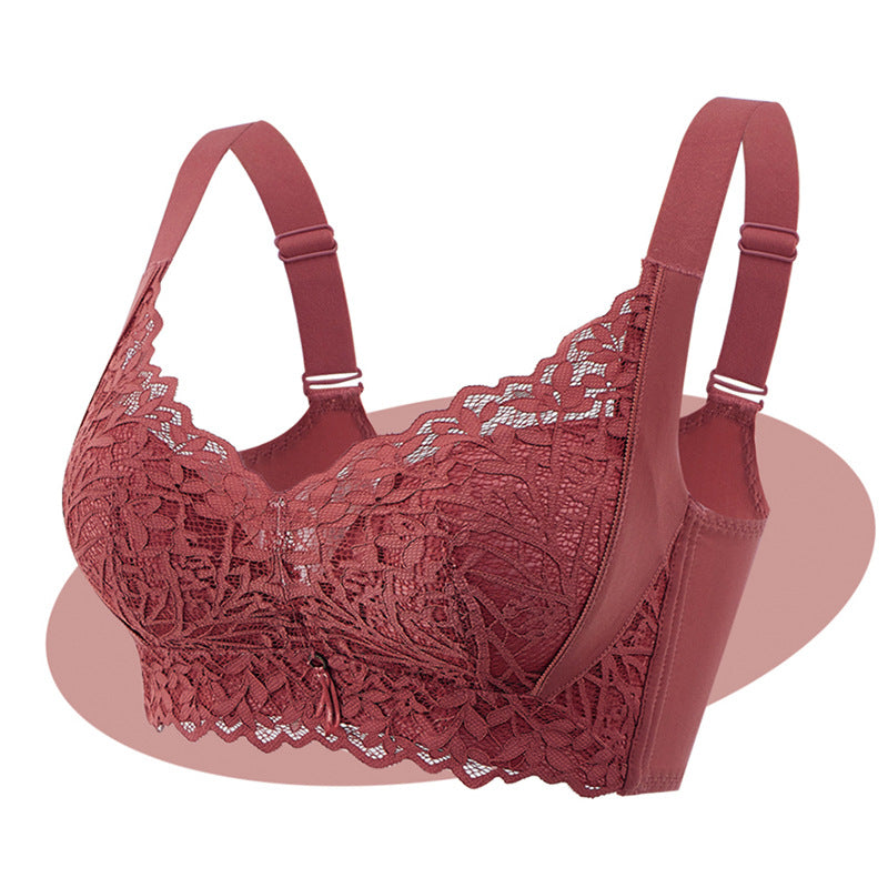 Breathable Lace Wireless Bra for Small Bust – Anti-Sagging, Gathered, Adjustable, Spring/Summer Comfort