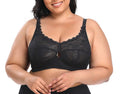 Wire-Free Lace Bra for Plus Size Women, Thin Cup Comfort Support, B C D E Cup Breathable Soft Fit