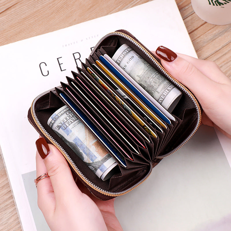 Women's Accordion Card Holder Wallet – 2026 Fashionable Multi-Card & Coin Organizer, Personalized, Multi-Functional