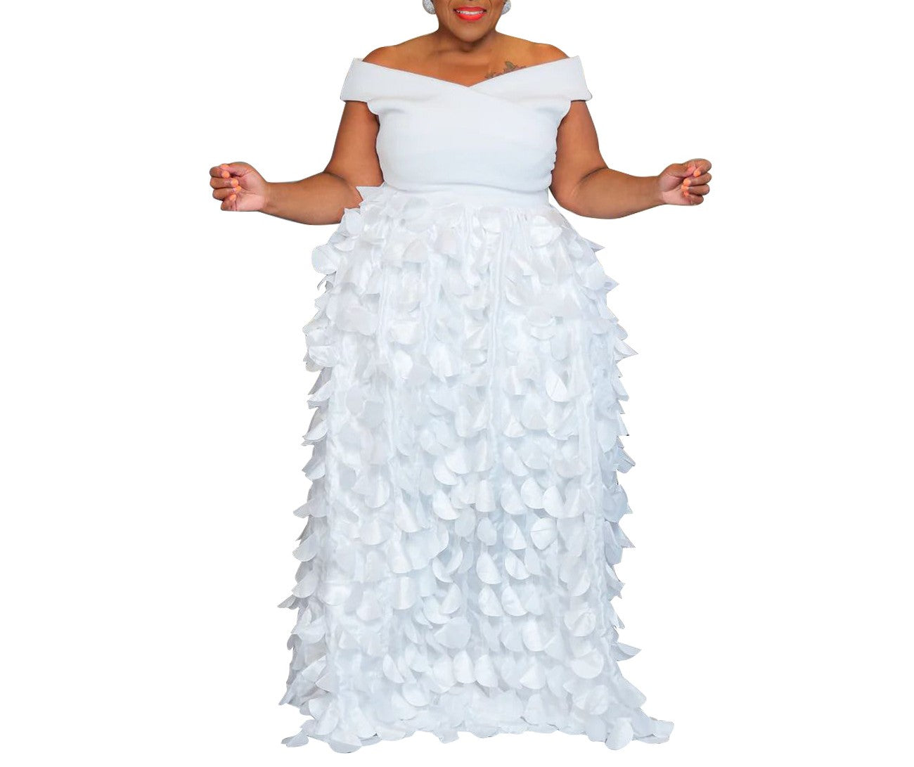 Elegant Plus-Size High-Waisted Evening Gown – Slimming Formal Banquet Dress for Women