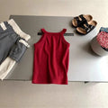 Girls Summer Solid Color Camisole Vest – Short Street Dance Style Top for Children - RAC26JP5474BATT