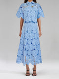 Women’s Fashion Lace Pure Color Top with High Waist Skirt Two-Piece Set