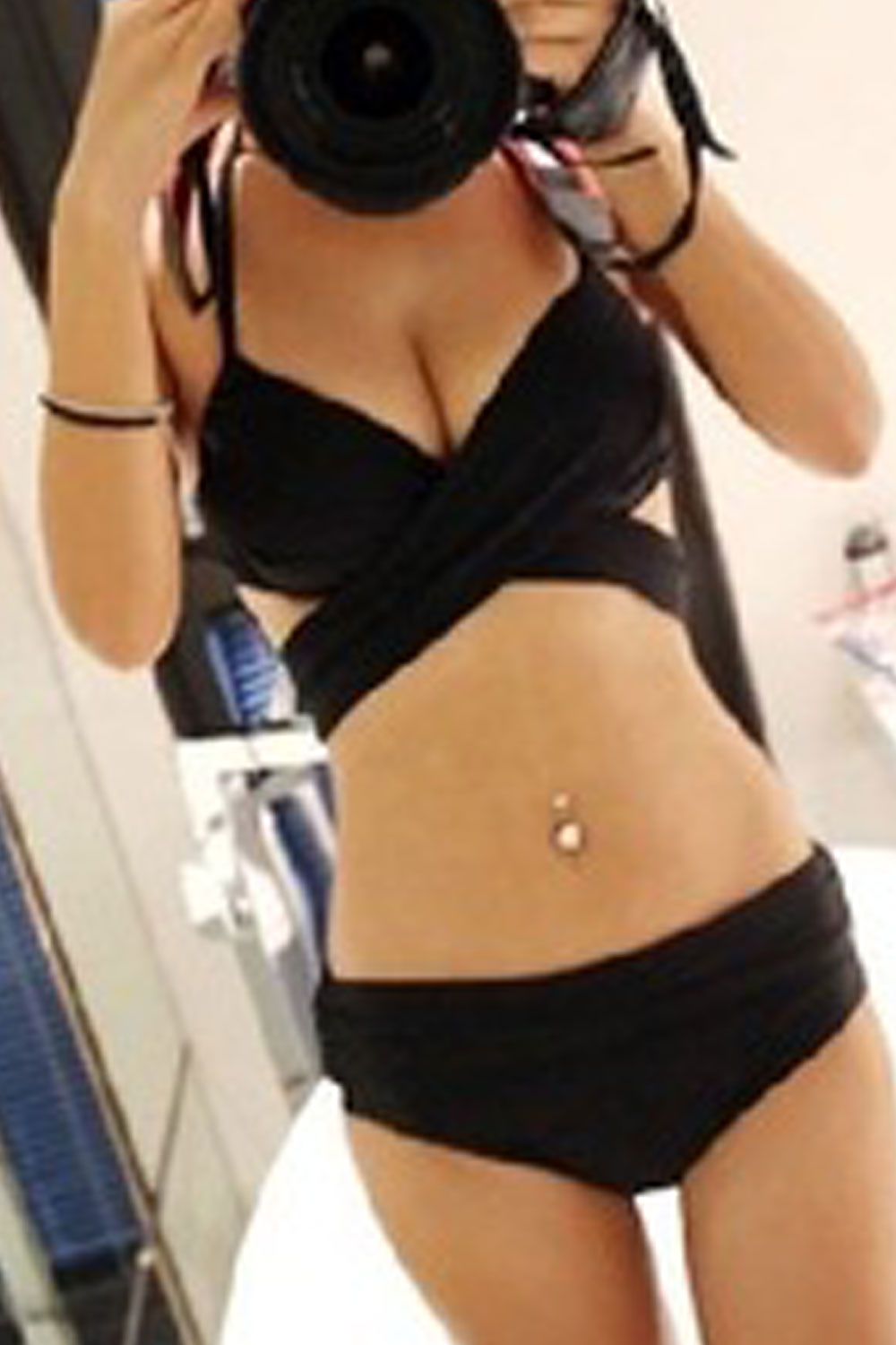 Women Slim Fit Easy Halter Neck Awesome Solid Colored Two-Piece Summer Beach Swimwear