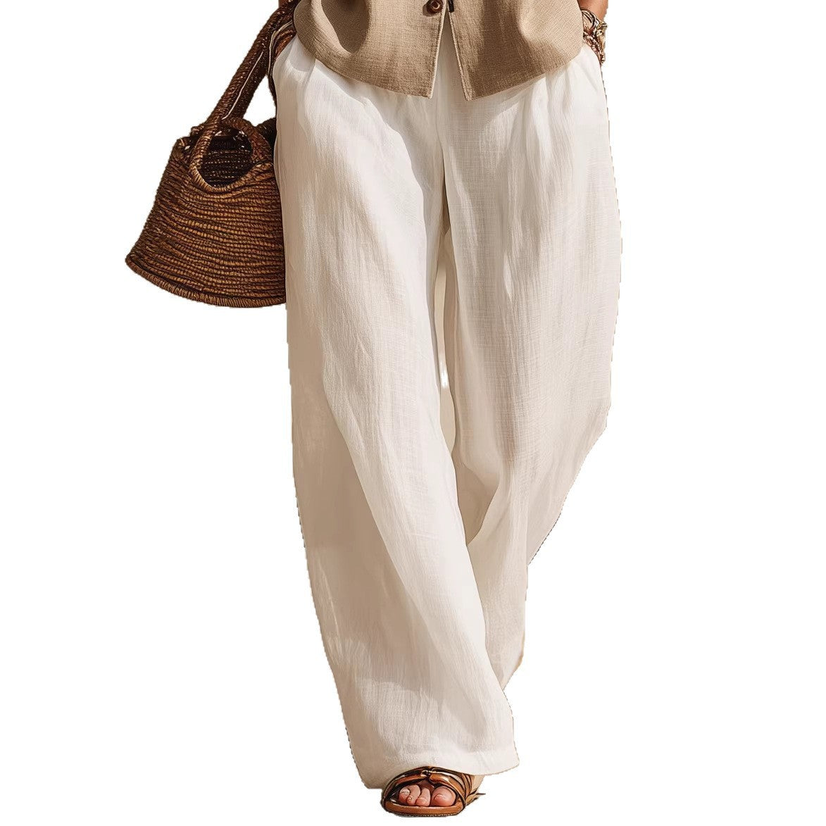 Women's Spring & Summer Front-Button Cardigan Top and Pants Two-Piece Outfit Set