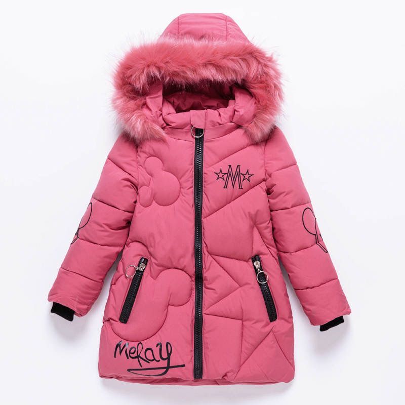 New Winter Girls’ Cotton-Padded Coat – Thickened Mid-Length Warm Jacket - RAC25JP3285GDRESS