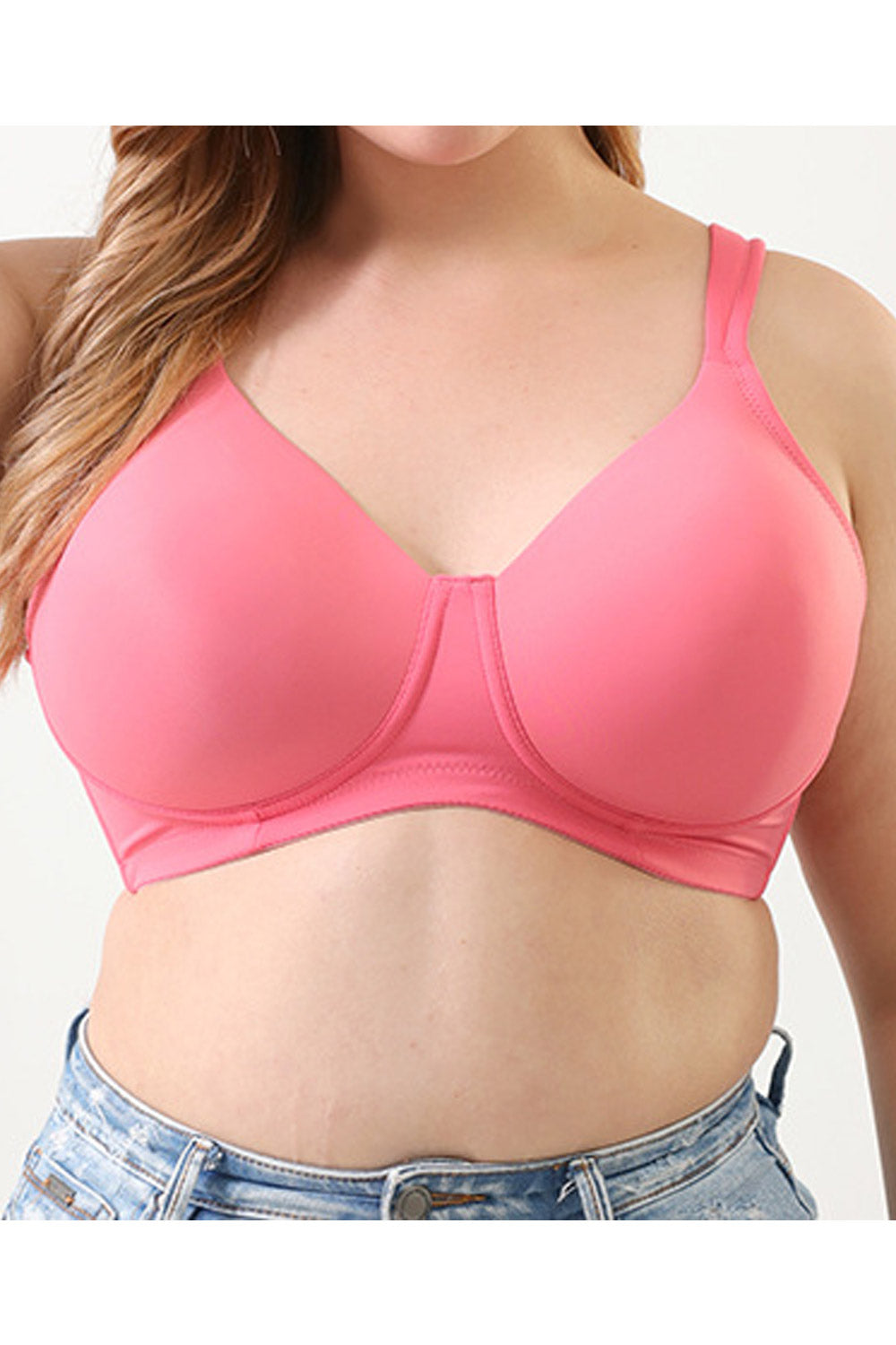 Women's Plus Padded Lace Push-up No Wire Bra Big Breast lace