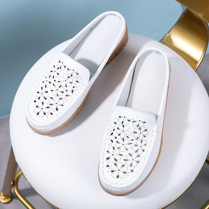 Women's Summer Wedge Heel Hollow Toe Slip-On Sandals - Soft Sole Casual Comfort Slippers