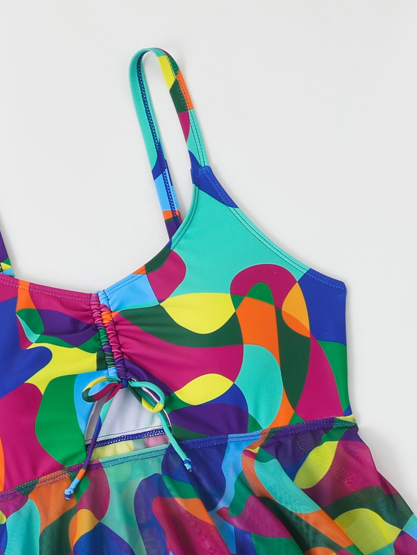 Plus-Size Printed Split Skirt Two-Piece Swimsuit – Flattering & Comfortable Beachwear for Curvy Women
